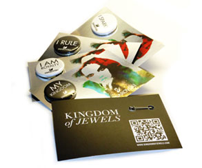 biglietti da visita con spilla 32mm, 4 varietà, Kingdom of Jewels